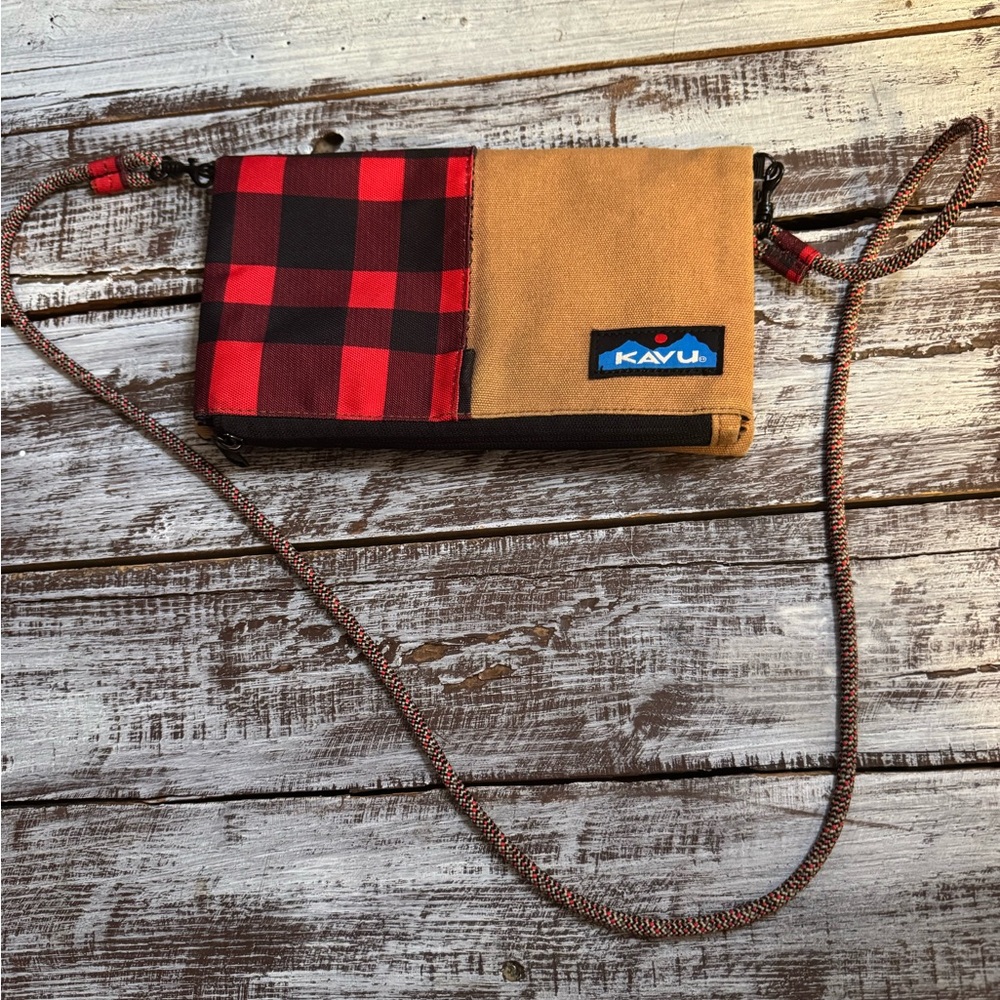 Kavu Red and Tan Crossbody Bag